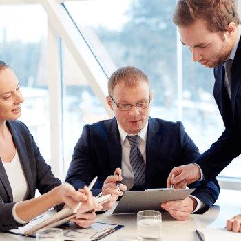 Group of staff working on a project - HR Consulting